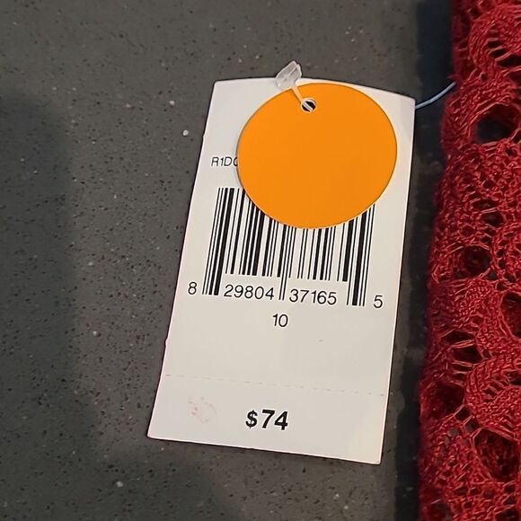 Rabbit Rabbit Rabbit Designs sz 10 burgundy red poly lace dress NWT - Picture 7 of 11